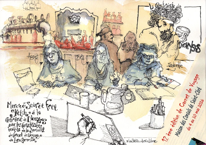 soirée libre dessin au Dionysos