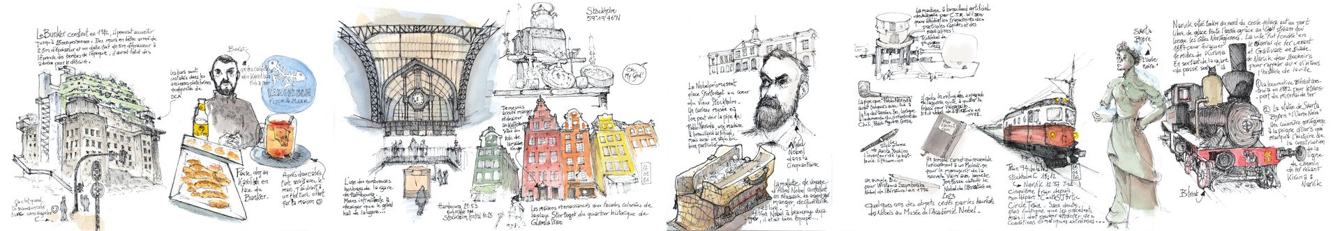Croquis aquarelle du voyage au Cap Nord par JLoup